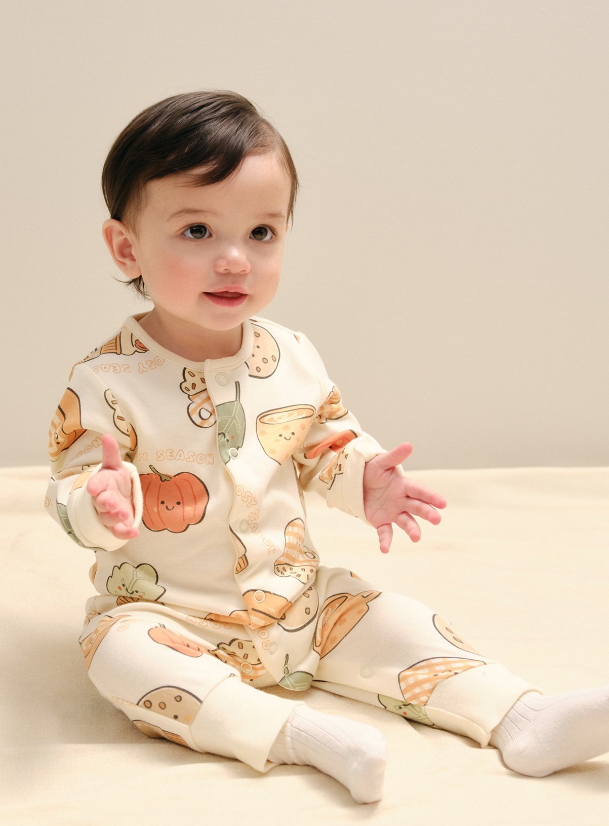 Breakfast Print Sleepsuits 3 Pack Up to 1 mth - Image 1 thumbnail